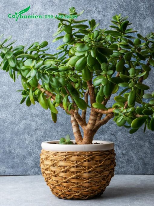 Ngọc Bích trồng trong chậu mây đan đặc biệt