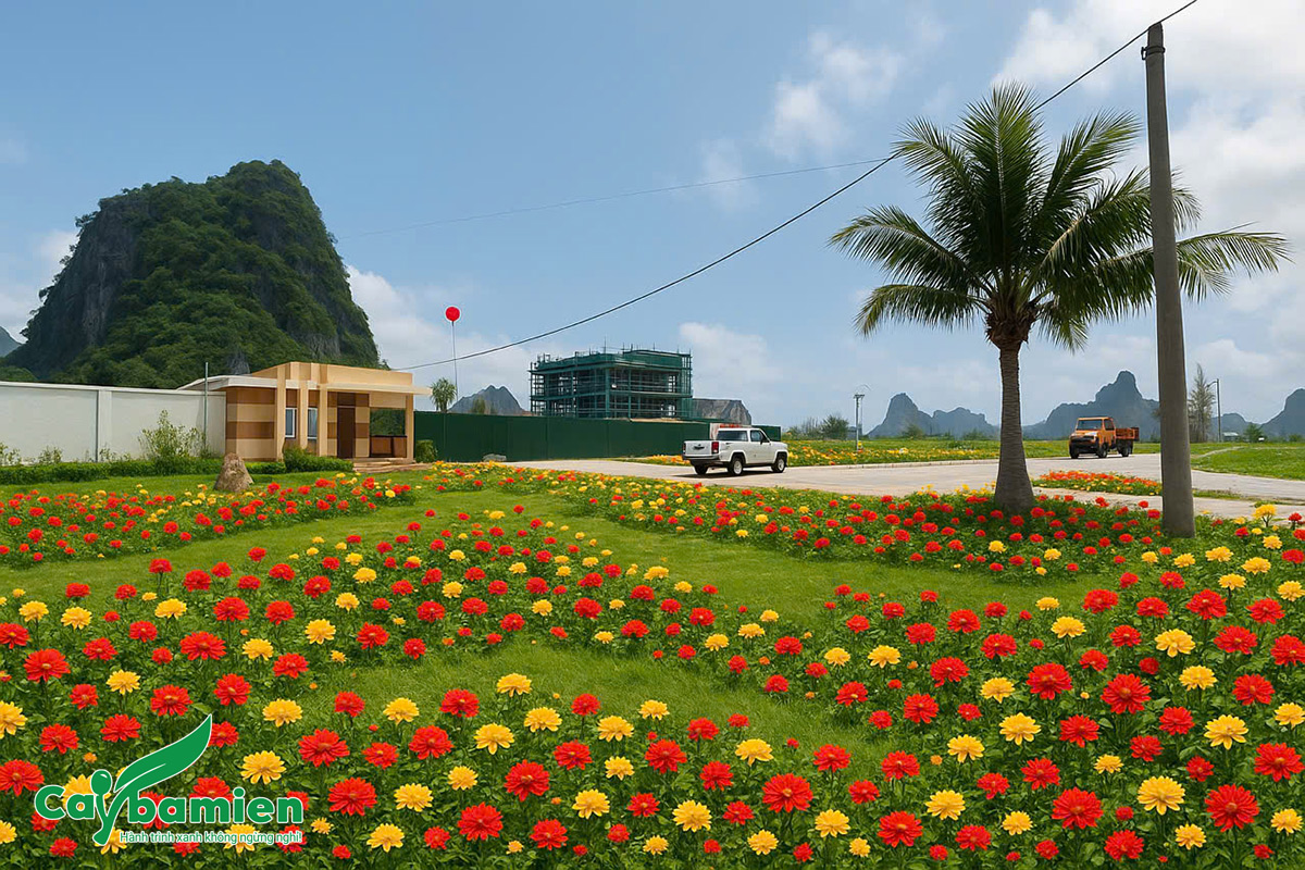AI lên phối cảnh khi trồng hoa, trồng viền