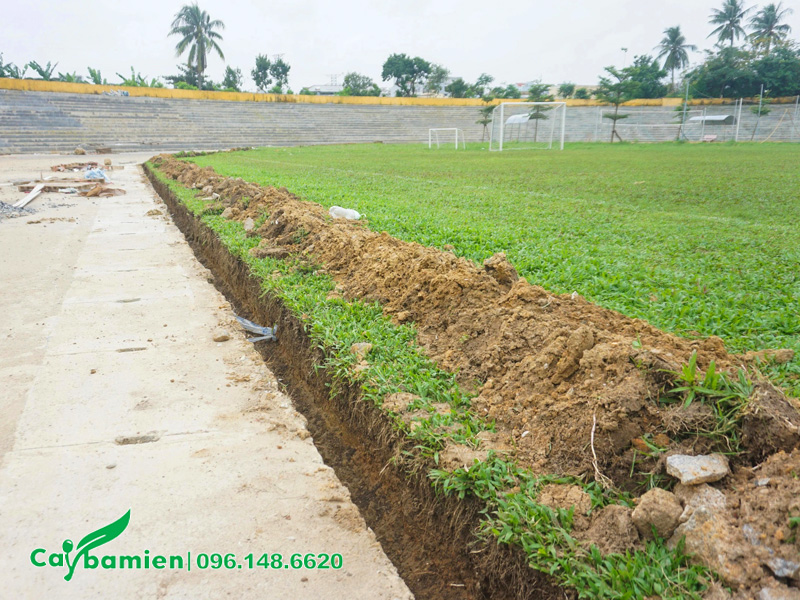 Đào và lắp đặt hệ thống tươi tiêu tự động cho sân bóng